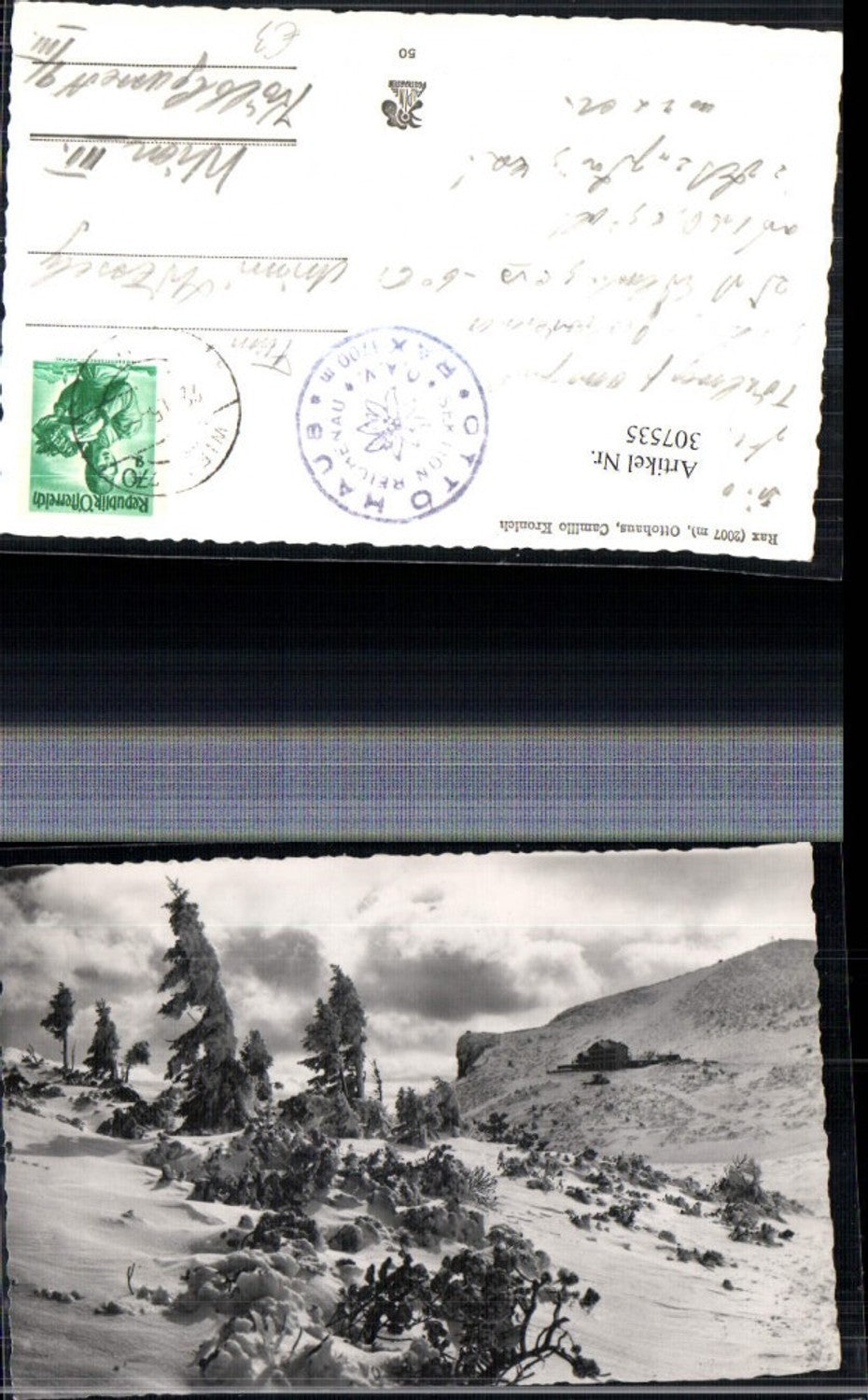 307535, Rax Ottohaus mountain hut near Reichenau, winter scene