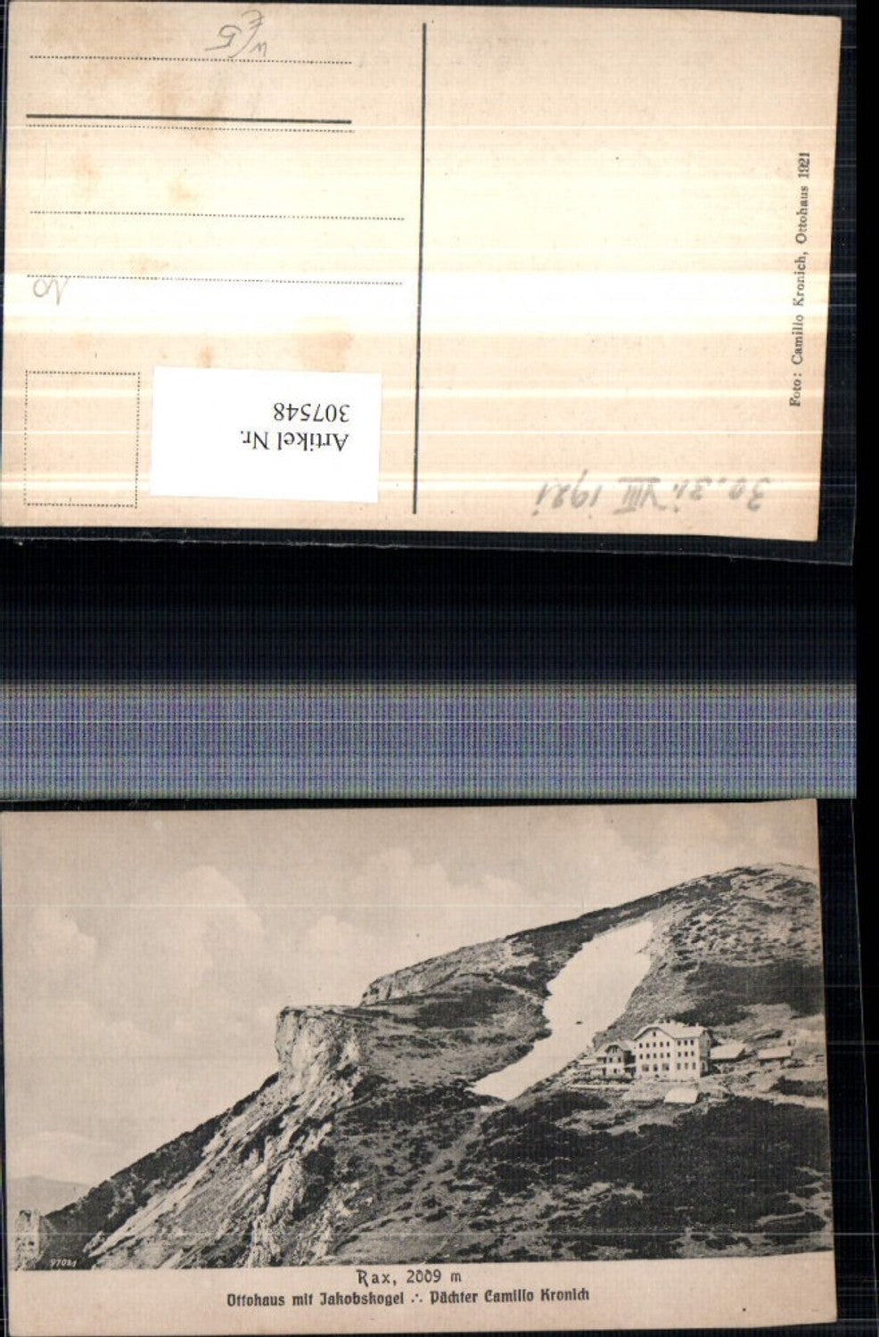 307548,Rax Ottohaus Berghütte m. Jakobskogel b. Reichenau