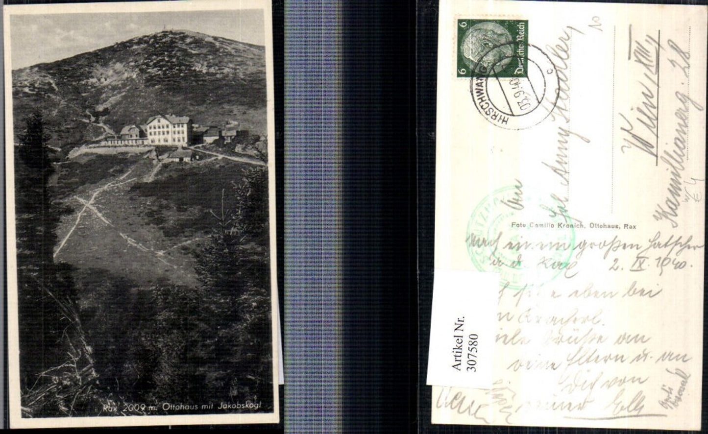 307580,Rax Ottohaus Berghütte m. Jakobskogel b. Reichenau
