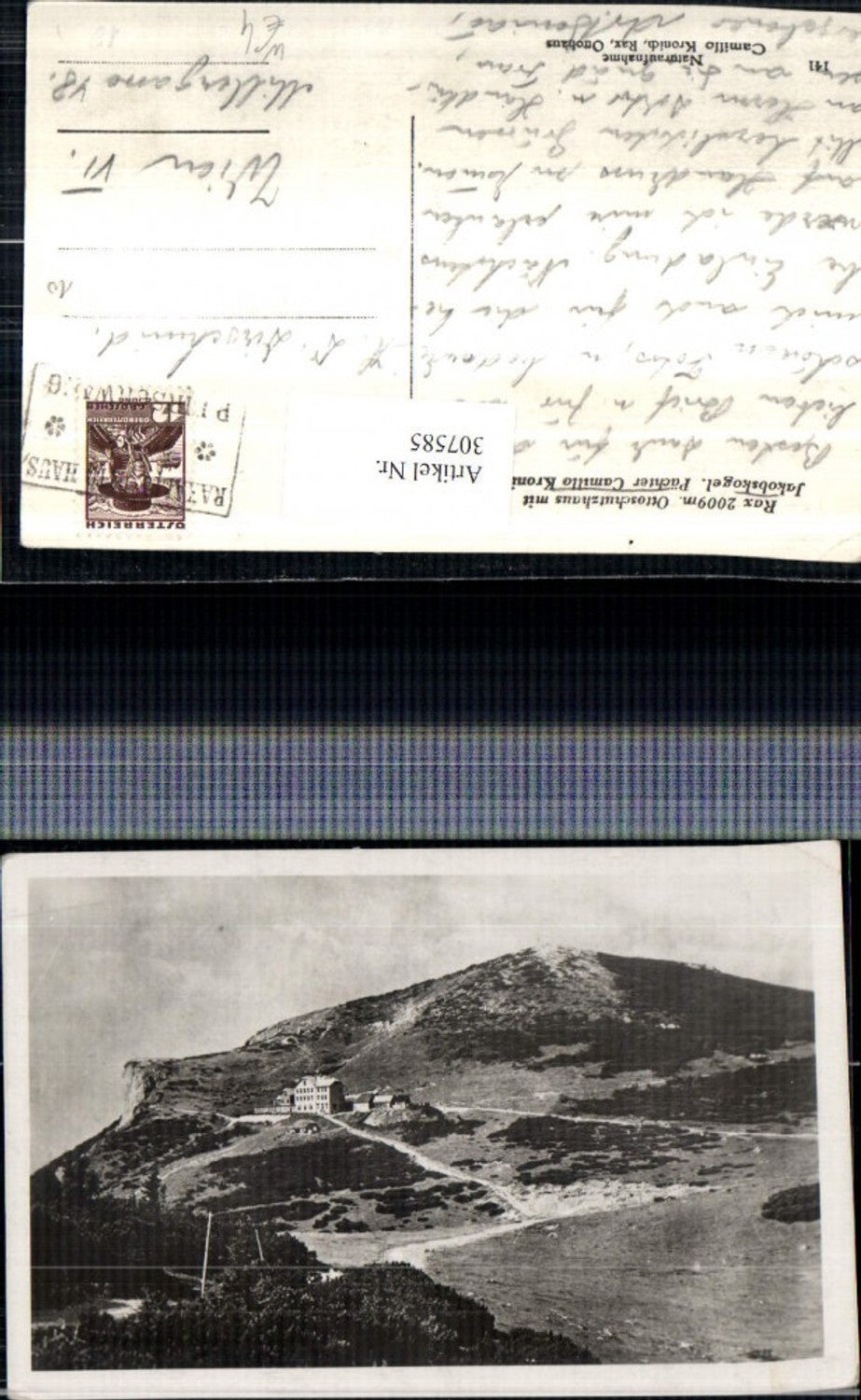 307585,Rax Otto-Schutzhaus Berghütte m. Jakobskogel b. Reichenau