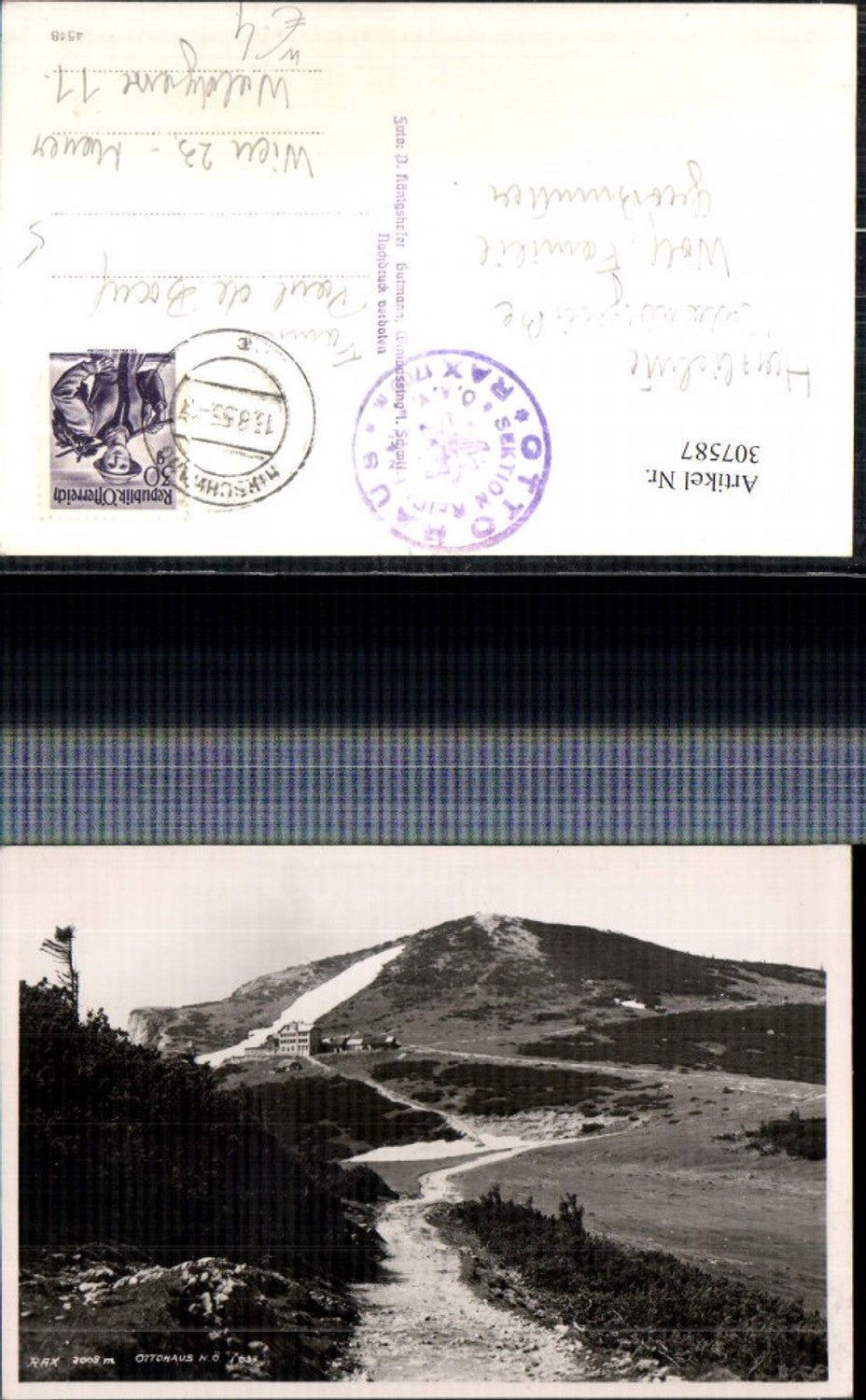307587, Rax Ottohaus mountain hut near Reichenau, trail section
