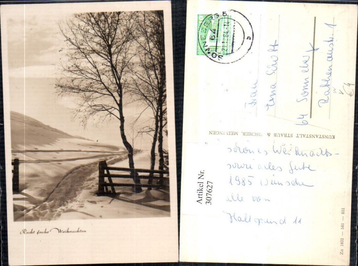 307627,Fotokunst Weihnachten Winterlandschaft Holzzaun pub Straub & Fischer Meiningen