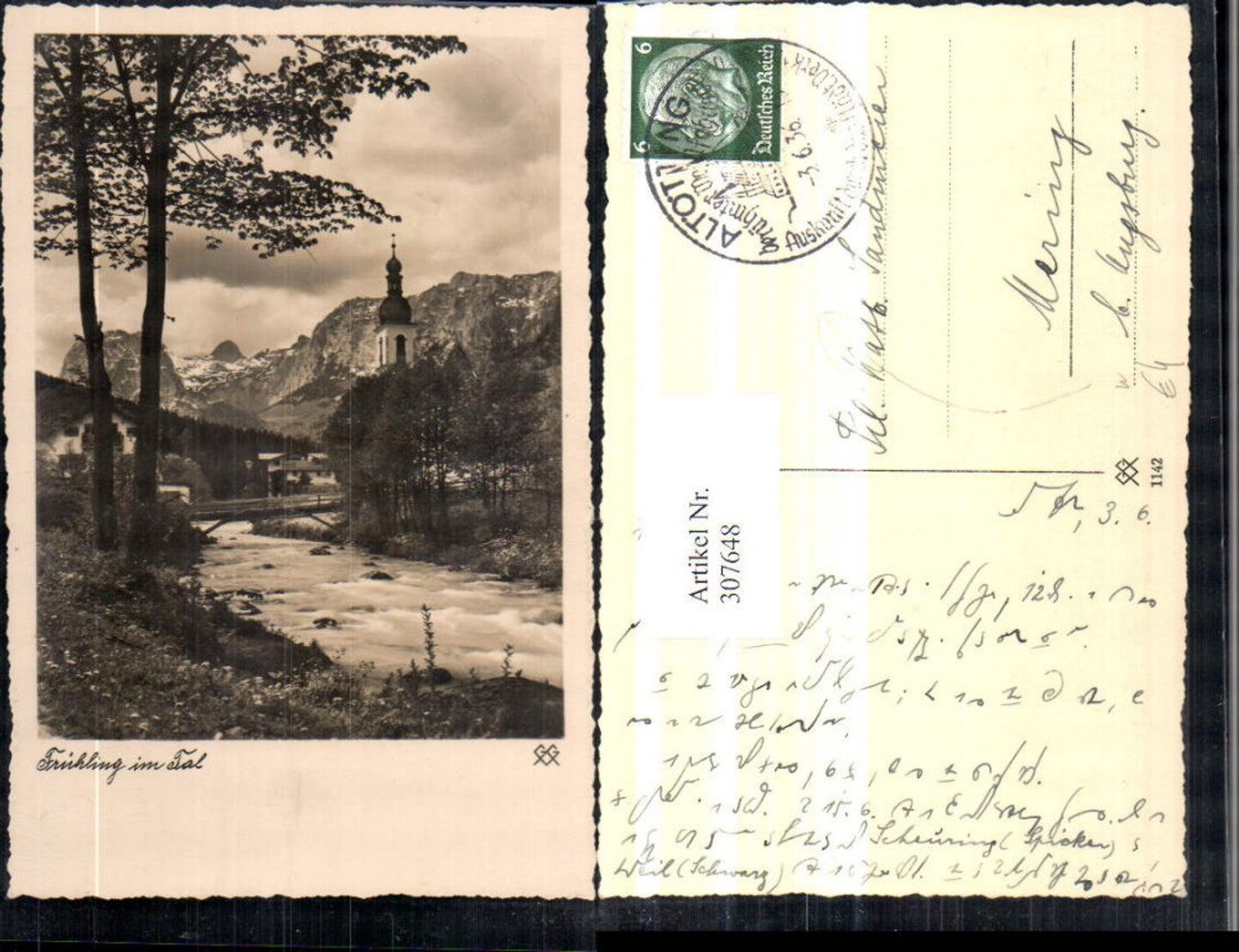 307648,Fotokunst Frühling im Tal Altötting Kirchenturm Brücke Bergkulisse