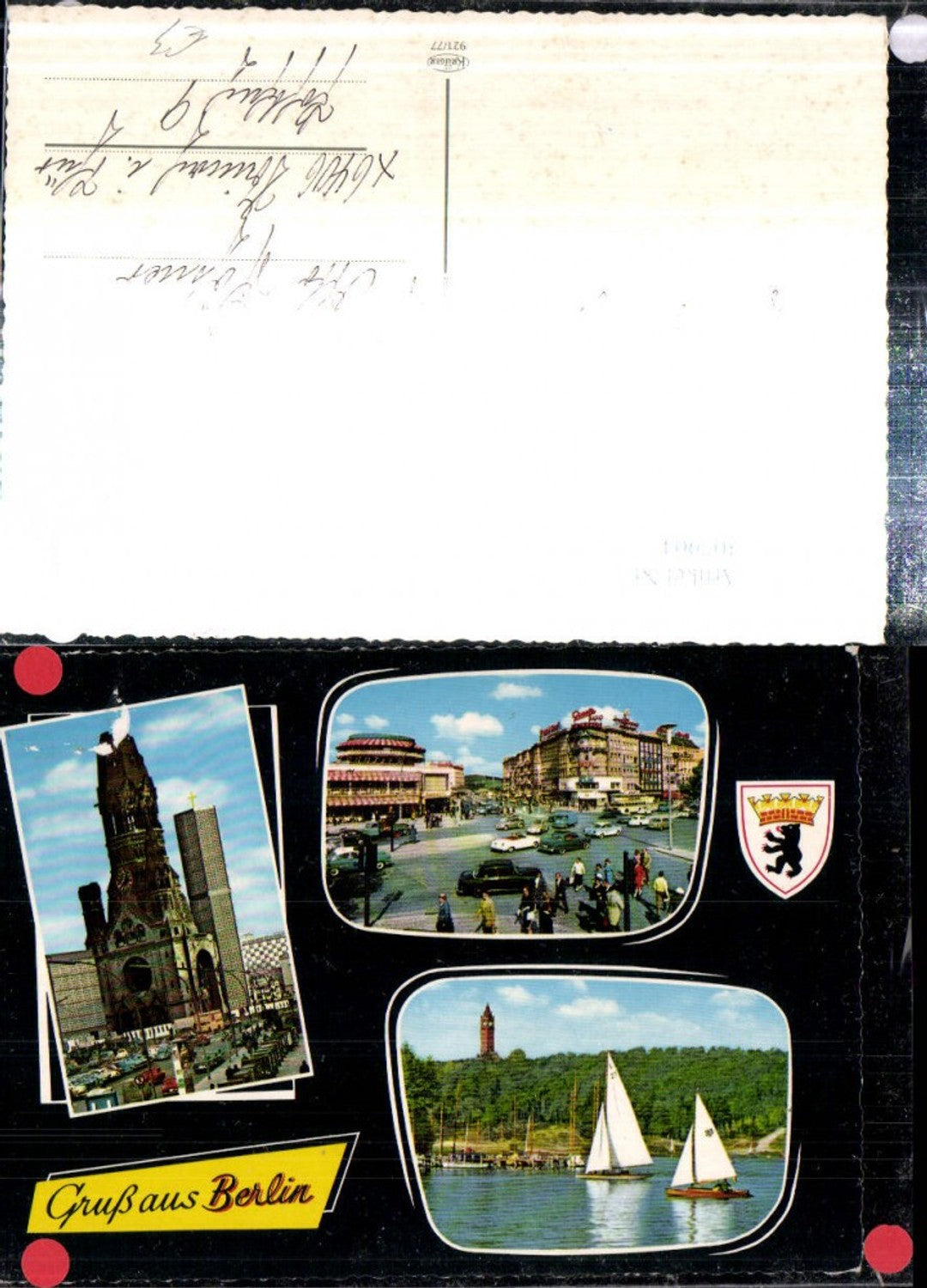307904,Gruß aus Berlin Kaiser-Wilhelm-Gedächtniskirche Wannsee Segelboote Mehrbildkarte