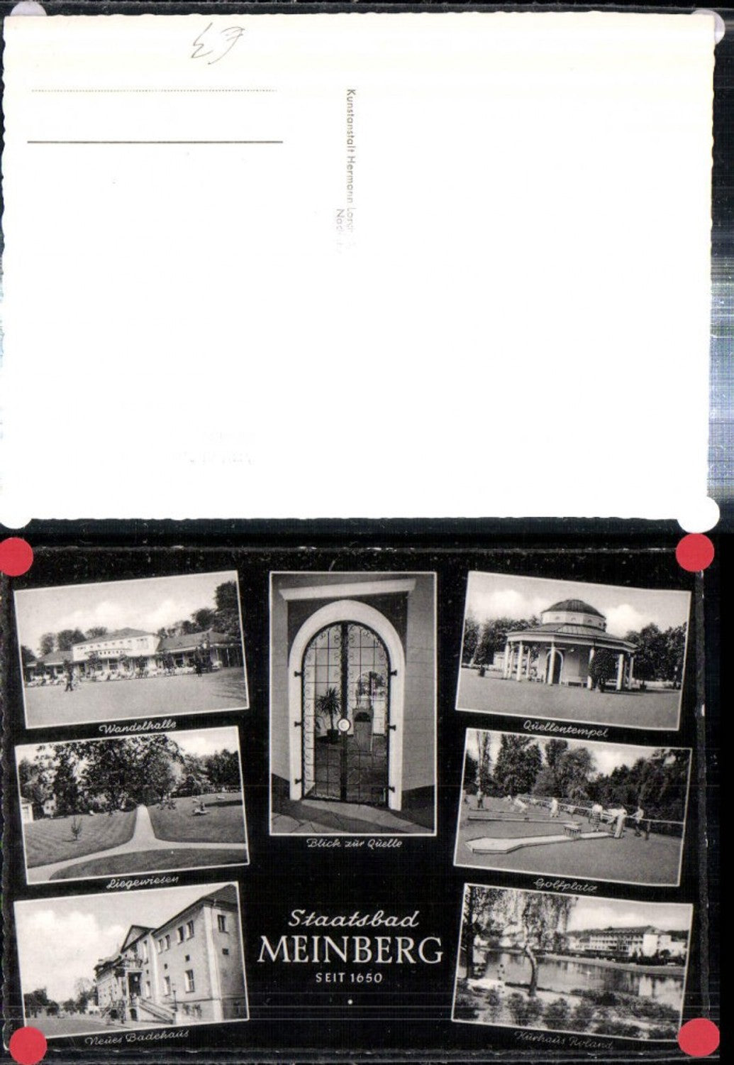 308030,Bad Meinberg Wandelhalle Liegewiese Quellentempel Golfplatz Kurhaus Mehrbildkarte
