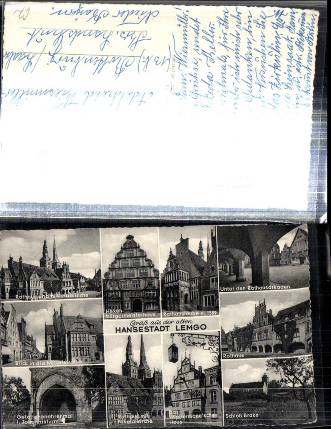 308031,Hansestadt Lemgo Rathaus Nikolai-Kirche Schloss Brake Gefallenendenkmal Mehrbildkarte