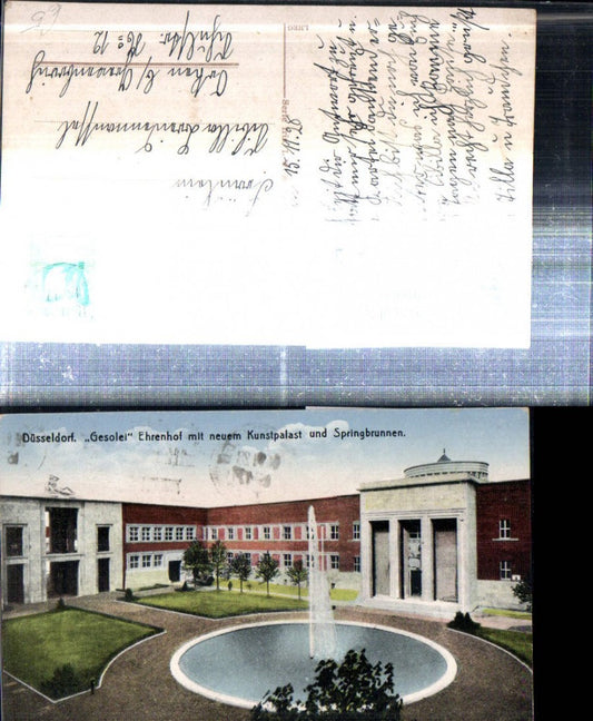 308051,Düsseldorf Gesolei Ehrenhof m. Kunstpalast u. Springbrunnen