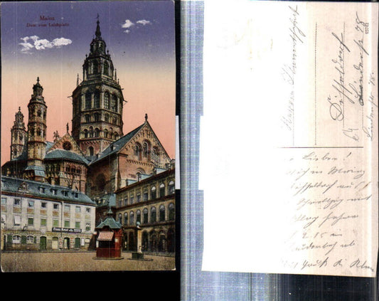 308094,Mainz Dom Kirche vom Leichplatz Brunnen Geschäft Franz Krosl