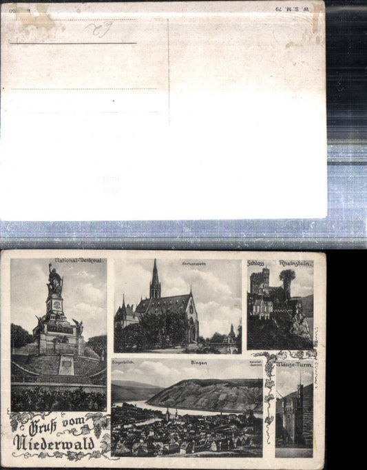 308102,Bingen Totale Mäuse-Turm Schloss Rheinstein National-Denkmal Mehrbildkarte