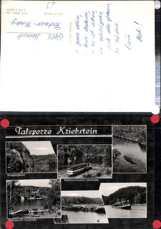 308241,Talsperre Kriebstein Motorboot Station Gaststätte Wappenfelsen Mehrbildkarte