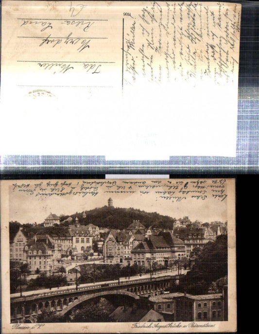 308254,Plauen im Vogtland Teilansicht Friedrich August-Brücke u. Bärenstein