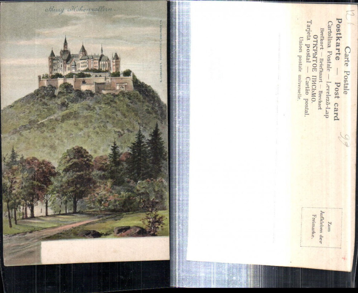 308265,Künstler AK Burg Hohenzollern b. Hechingen Bisingen