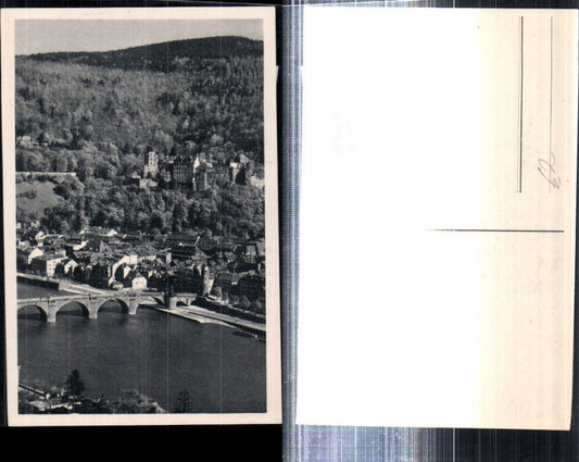 308289, Heidelberg partial view with castle, bridge and Königsstuhl