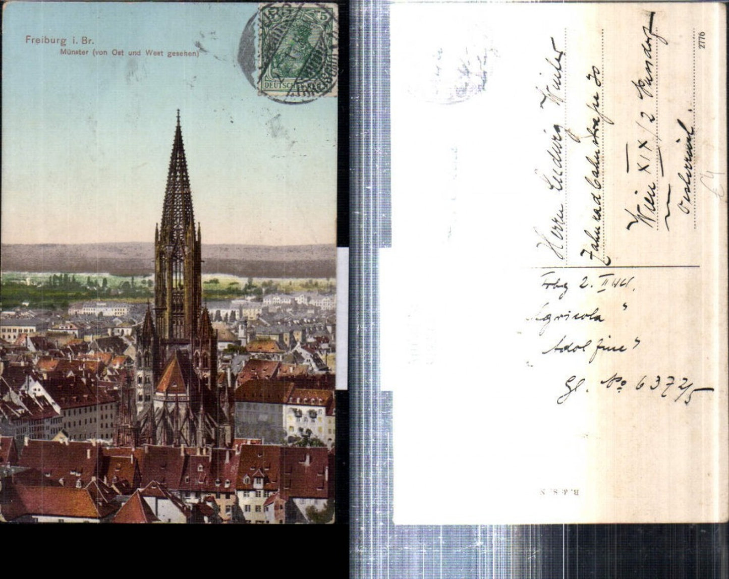 308292,Freiburg im Breisgau Teilansicht m. Münster Kirche