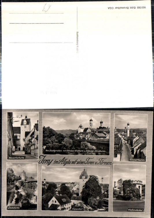 308327, Isny ​​im Allgäu Partial view Church Thieves' Tower Blaser Tower Harbor cover Towers Multi-view map