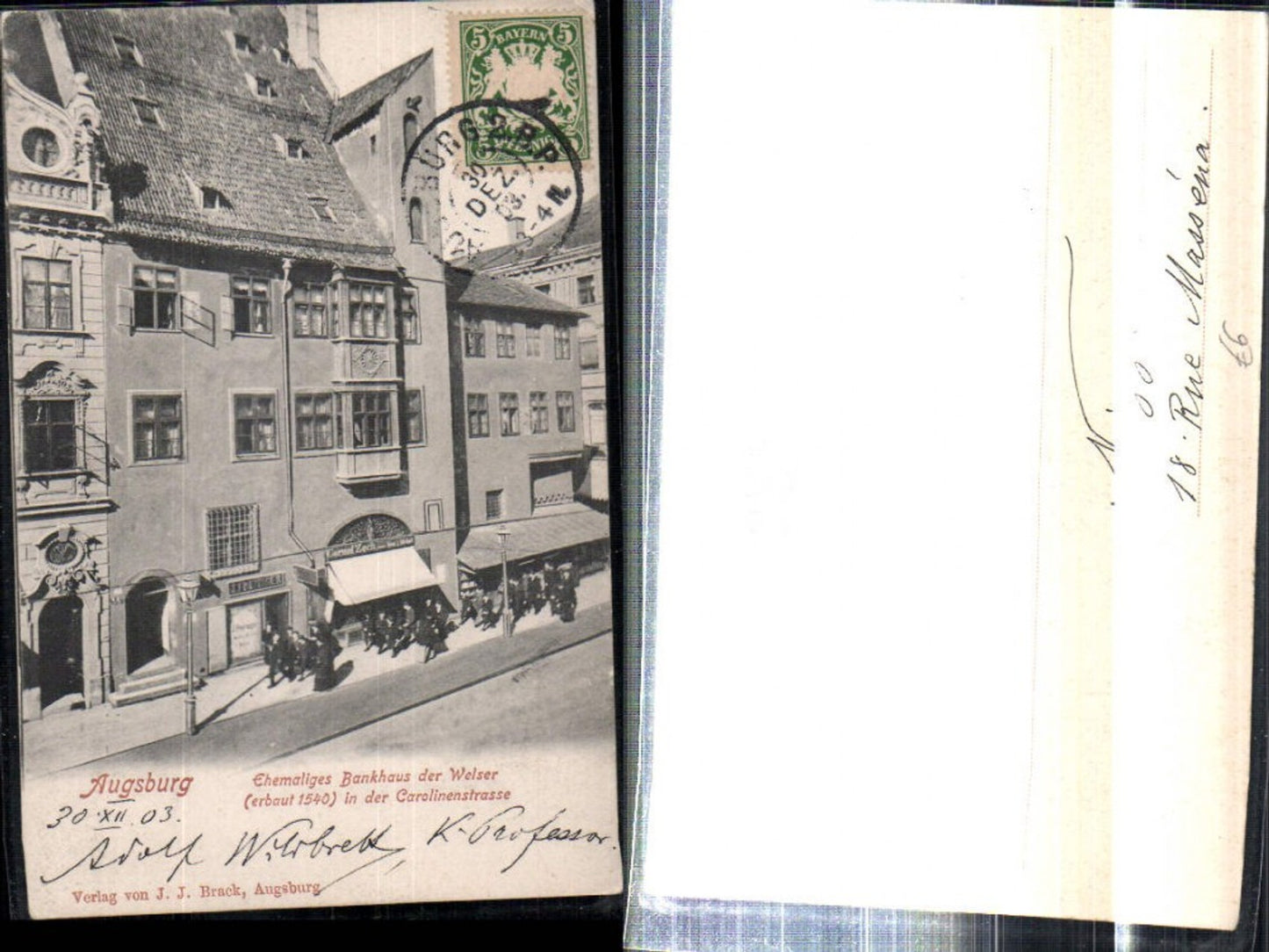 308366,Augsburg Ehemaliges Bankhaus der Welser in d. Carolinenstraße