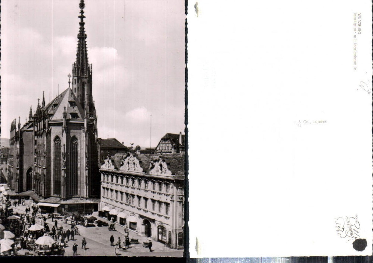 308388,Würzburg Marktplatz m. Marienkapelle Kirche Markt
