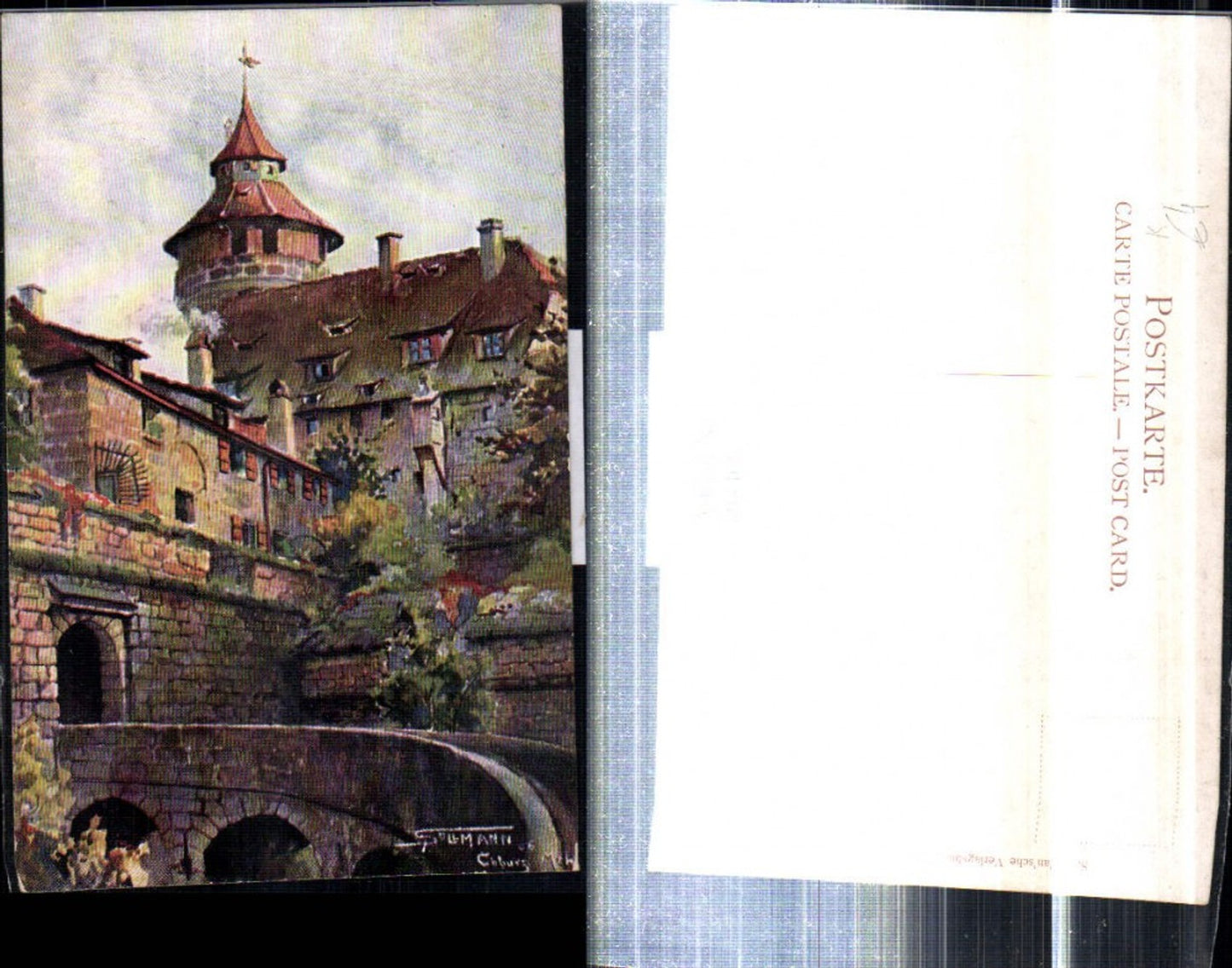 308408,Künstler AK Sollmann Nürnberg Vestnertor Turm