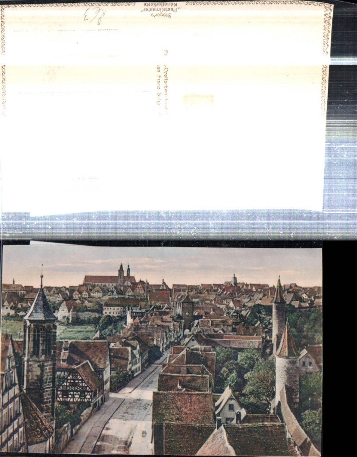 308415,Künstler AK Rothenburg ob d. Tauber Totale vom Spitalturm