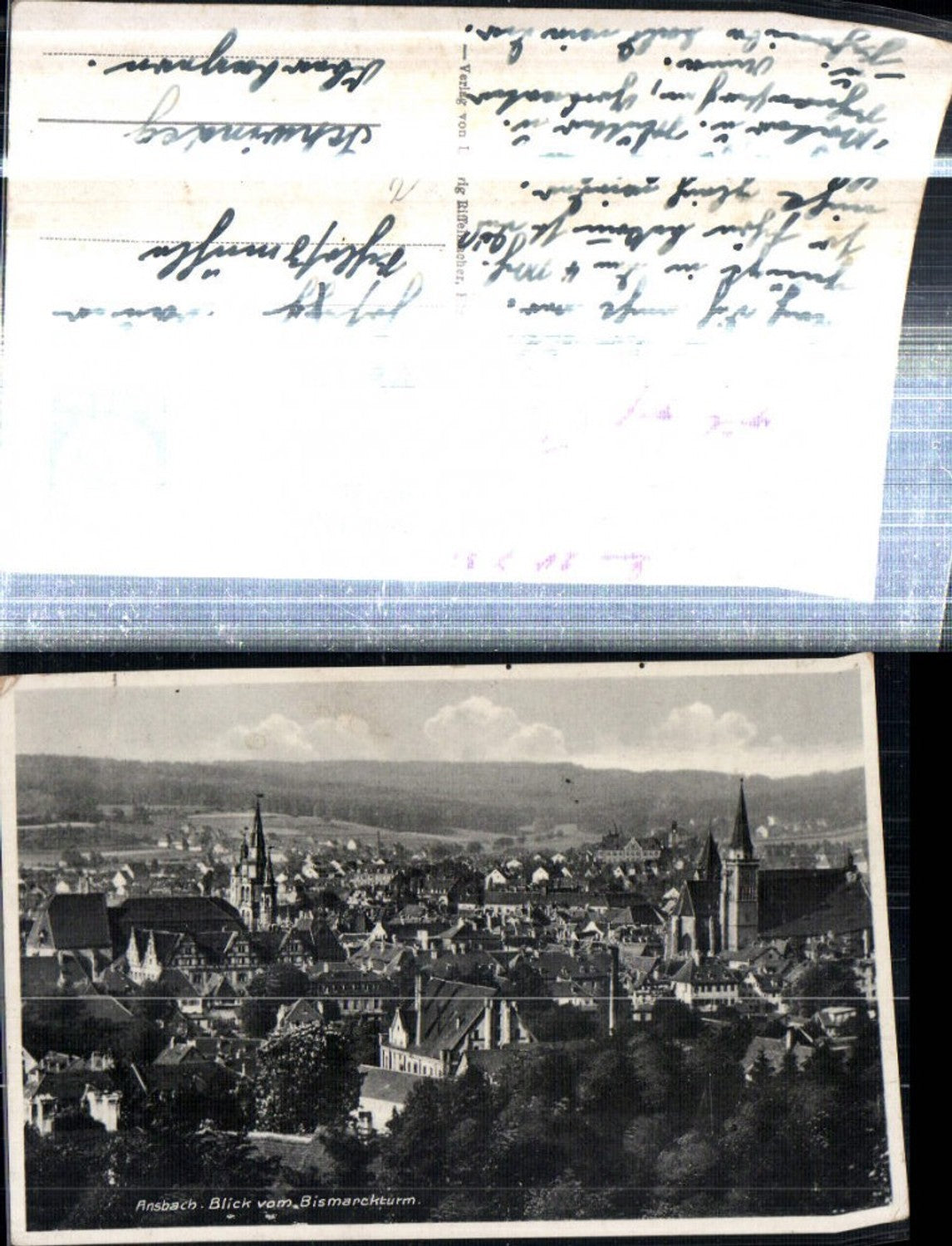 308436,Ansbach Totale Blick vom Bismarckturm