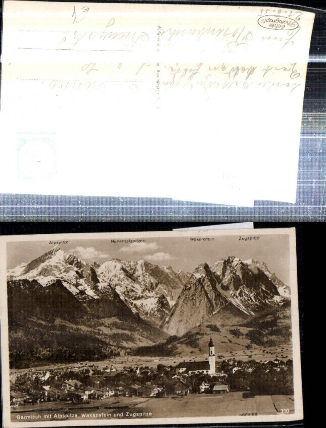 308442,Garmisch Totale m. Alpspitze Waxenstein u. Zugspitze Bergkulisse