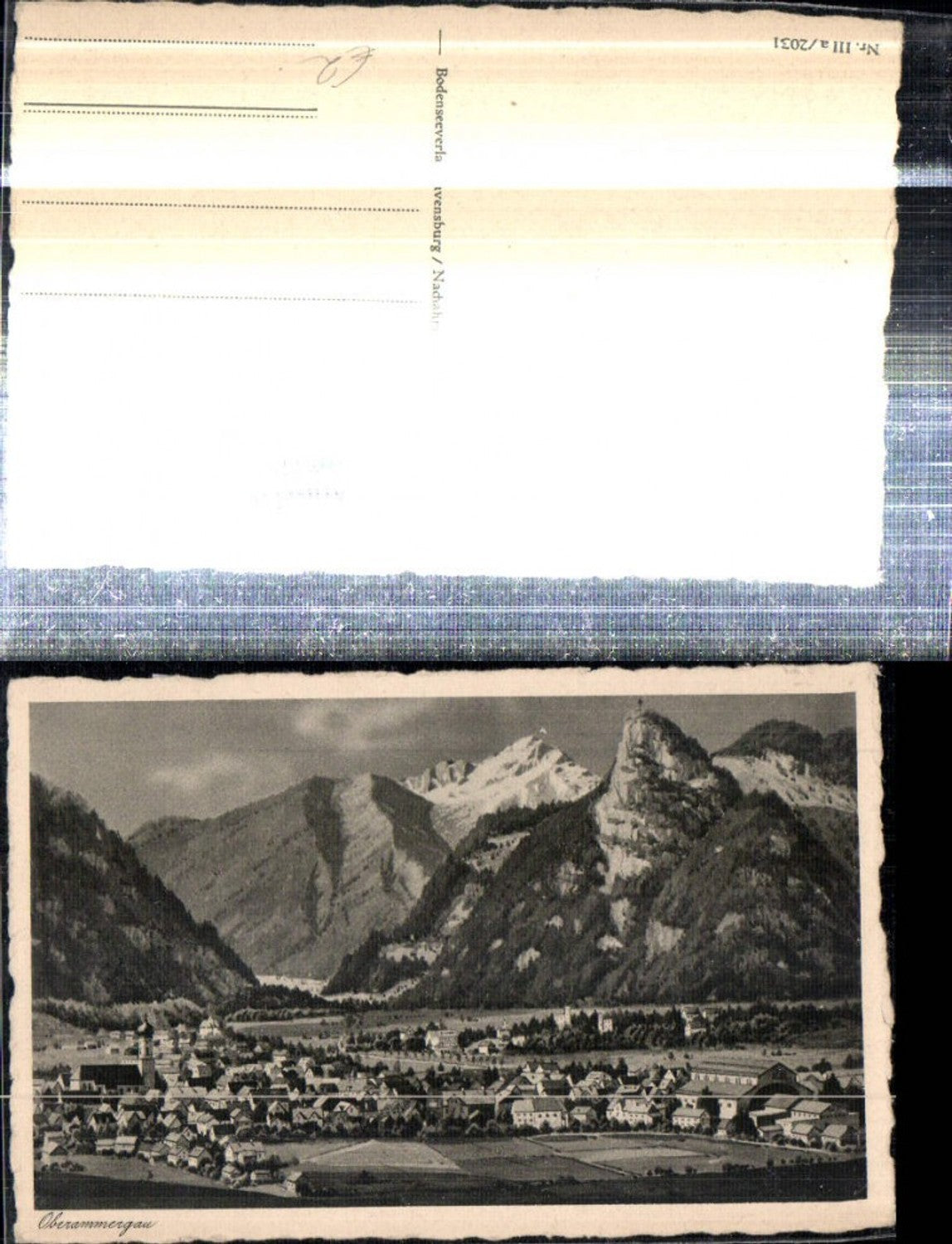 308448,Oberammergau Totale m. Kofel u. Not Bergkulisse