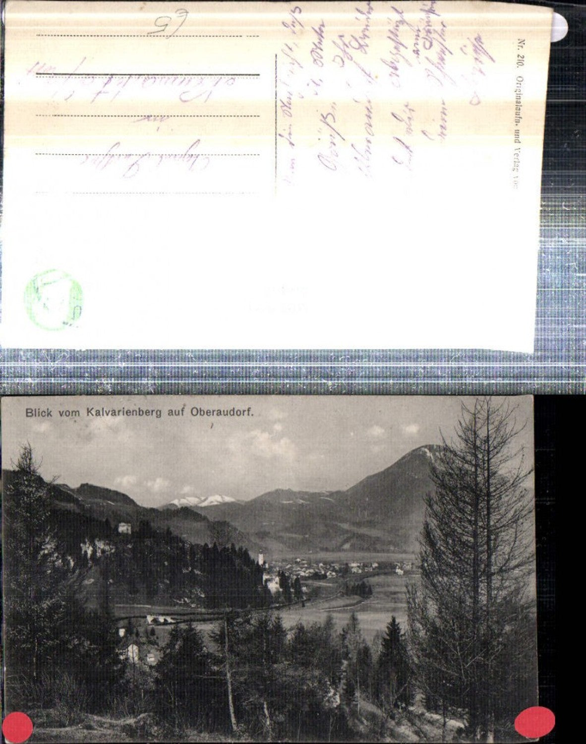 308463,Blick vom Kalvarienberg auf Oberaudorf Totale Bergkulisse