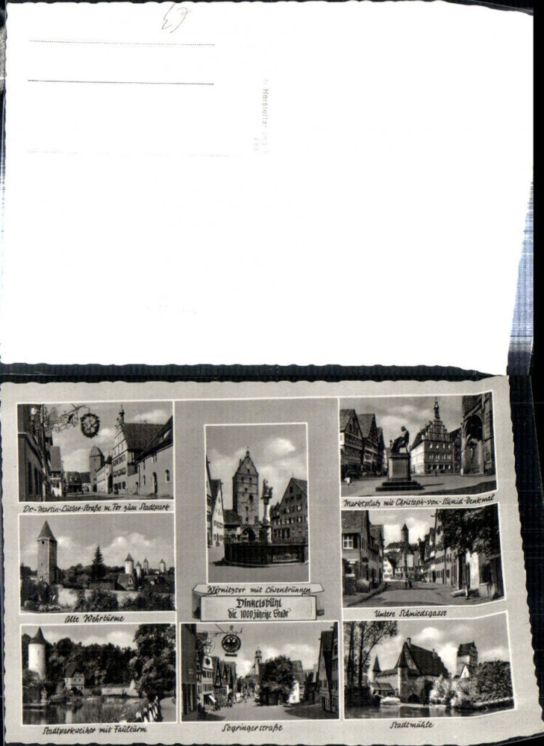 308524, Dinkelsbühl, defensive towers, town mill, market square, monument, fountain, town hall, multi-view map