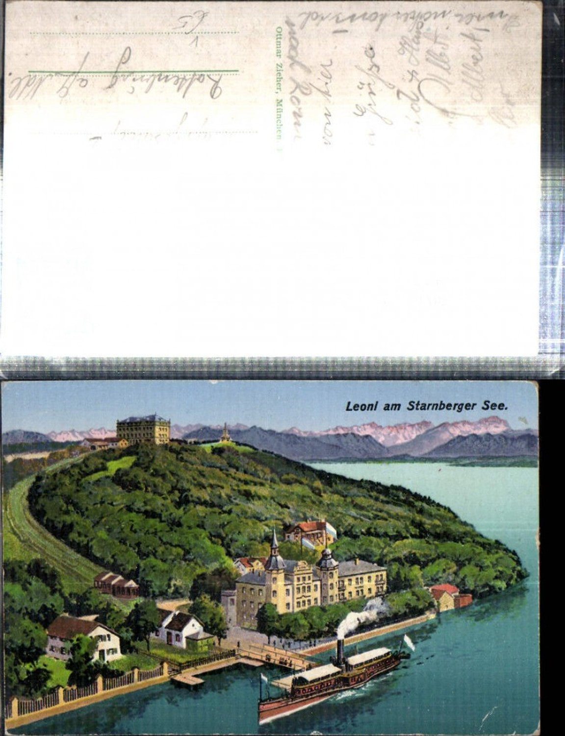 308575,Seehotel Leoni am Starnberger See Dampfer Bergkulisse pub Ottmar Zieher
