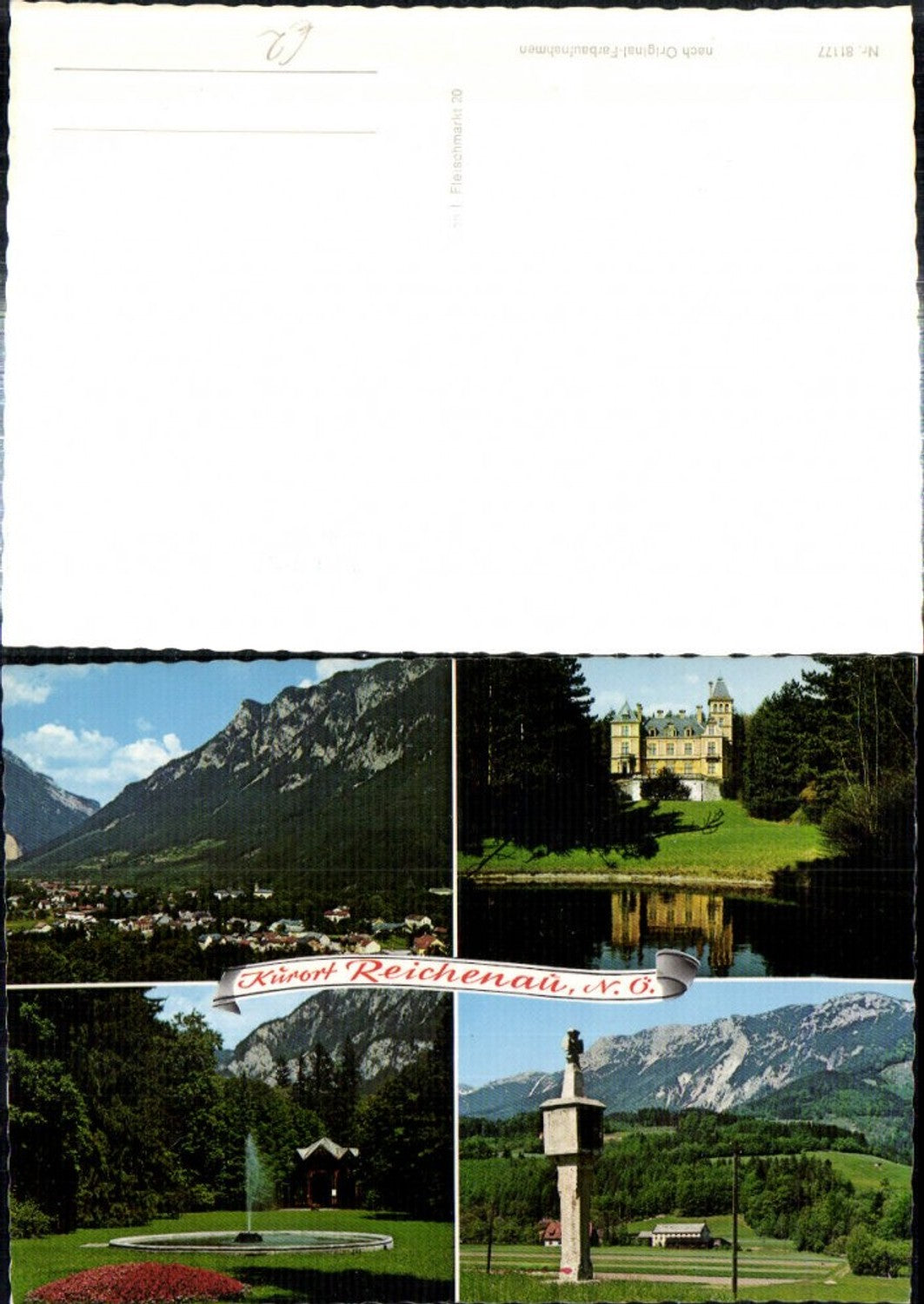 308620,Reichenau an d. Rax Totale Schloss Wartholz Springbrunnen Bildstock Mehrbildkarte