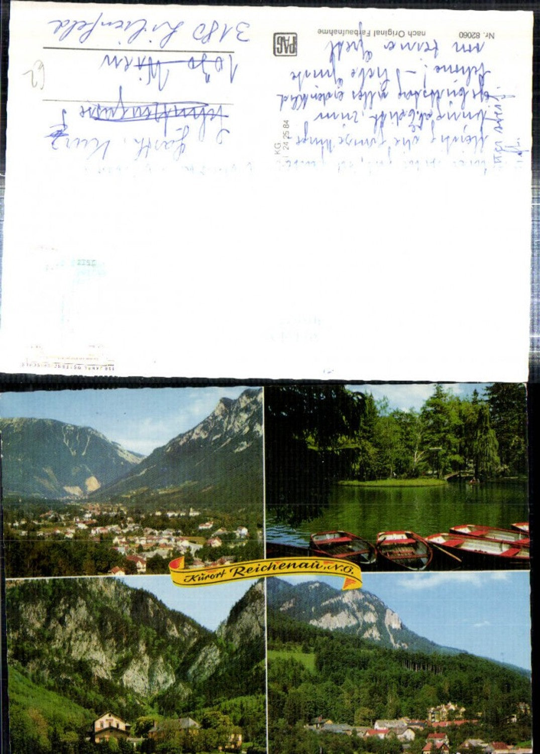 308622,Reichenau an d. Rax Totale Teich Ruderboote Schneedörfl Thalhof Mehrbildkarte