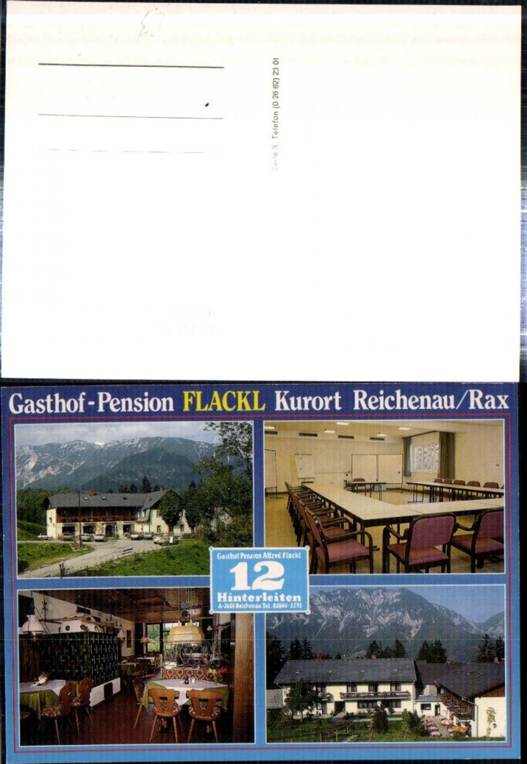 308629,Reichenau an d. Rax Gasthof Pension Flackl Mehrbildkarte