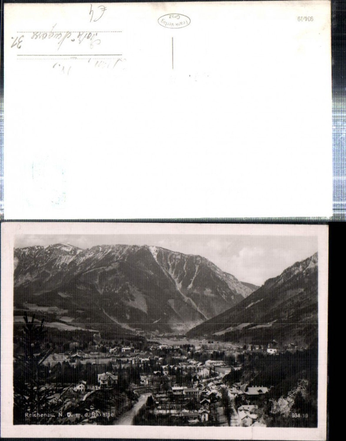 308646,Reichenau an d. Rax Totale m. Raxalpe Bergkulisse
