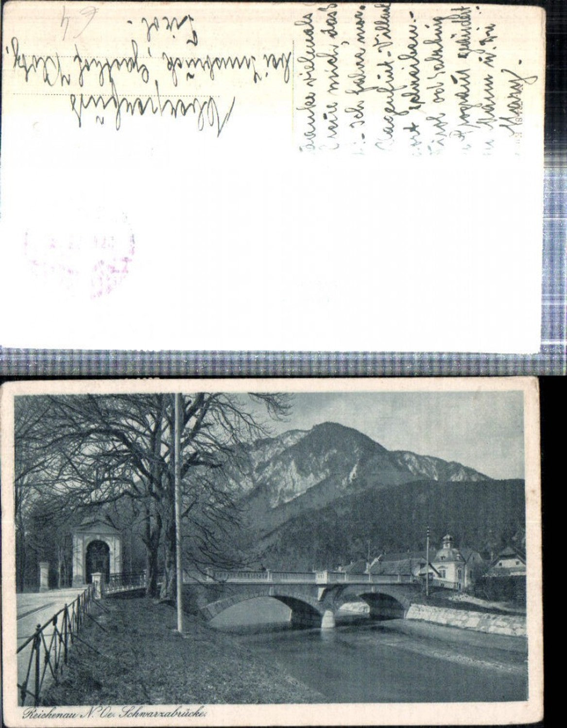 308693,Reichenau an d. Rax Schwarza-Brücke Kapelle Bergkulisse