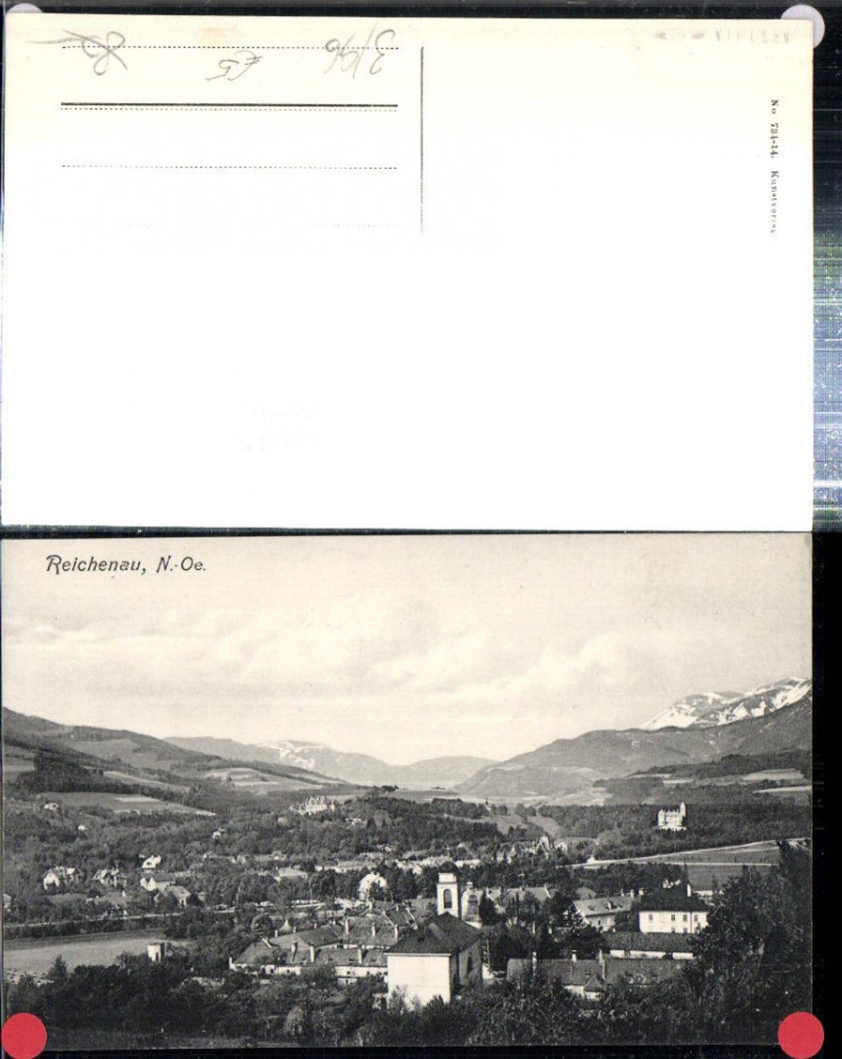 308730,Reichenau an d. Rax Totale Kirche Bergkulisse