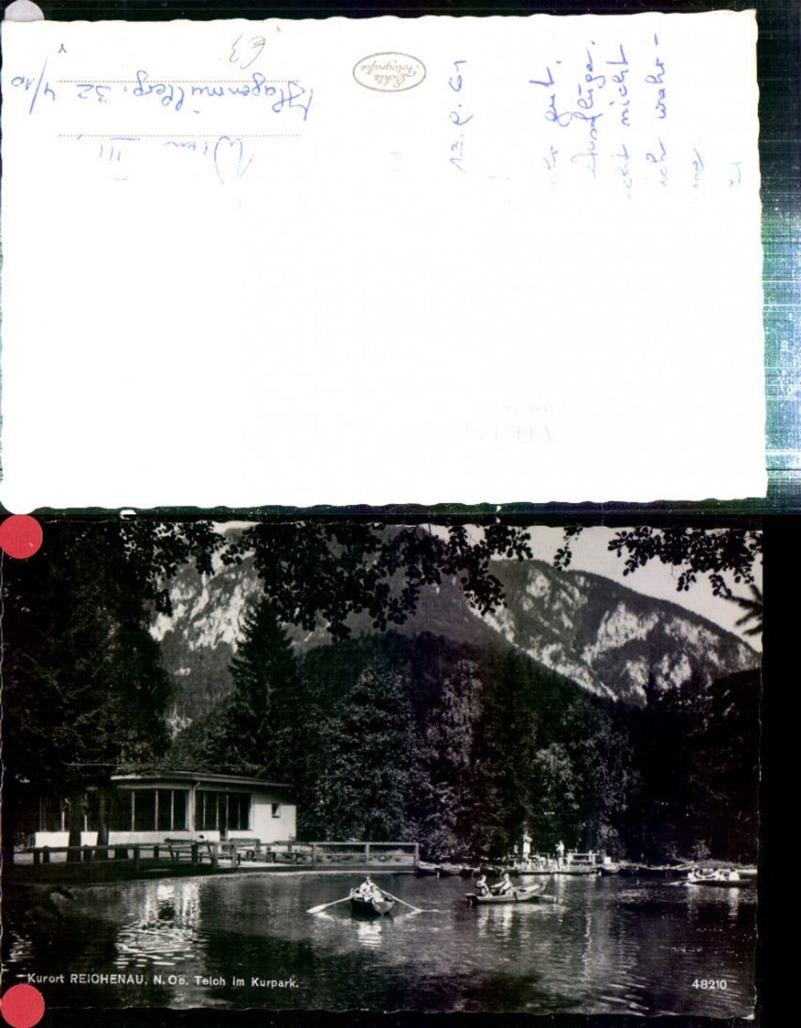 308787,Reichenau an d. Rax Teich im Kurpark Ruderboote