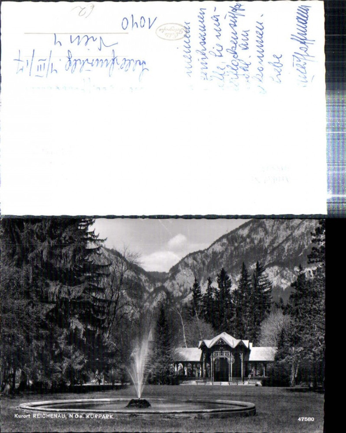 308803,Reichenau an d. Rax Kurpark Kurhaus Springbrunnen