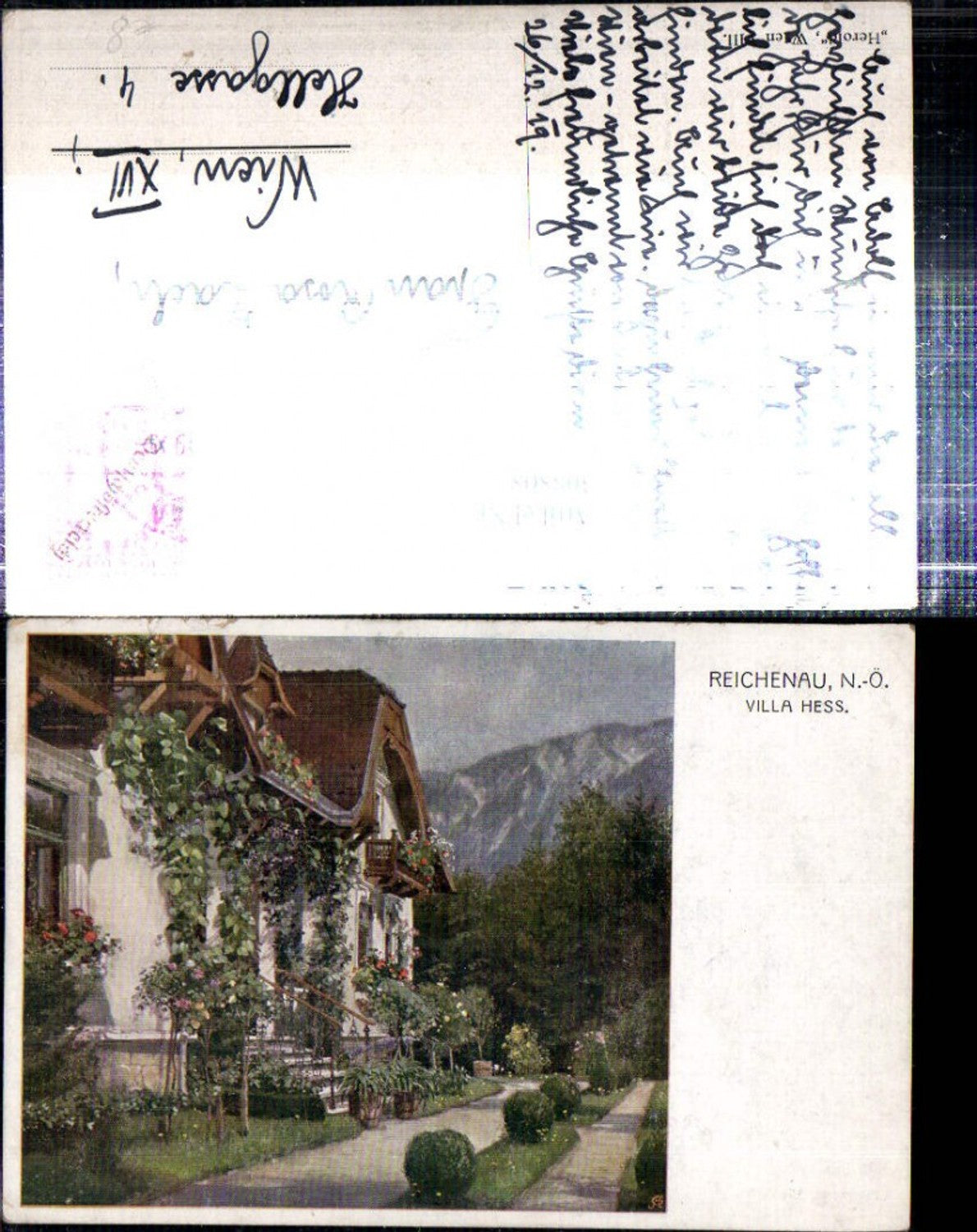 308808, Artist AK Reichenau an d. Rax Villa Hess