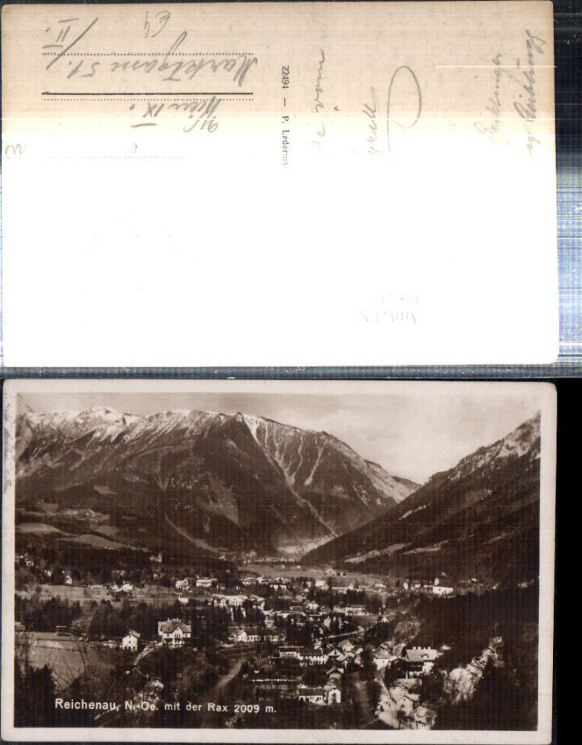 308822,Reichenau an d. Rax Totale mit der Rax Bergkulisse