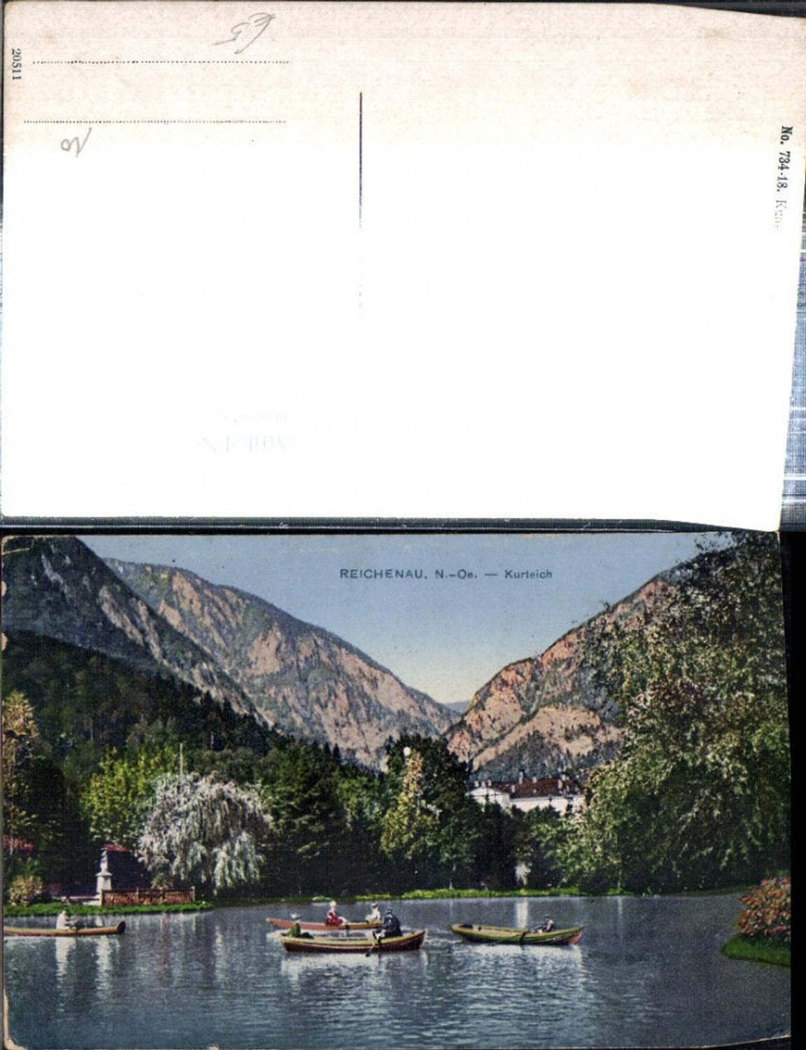308925,Reichenau an d. Rax Kurteich Ruderboote Bergkulisse