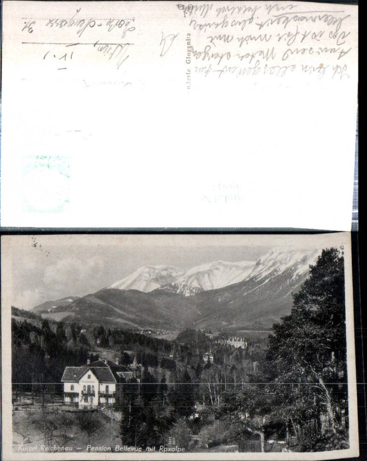 308947,Reichenau an d. Rax Pension Bellevue m. Raxalpe Bergkulisse