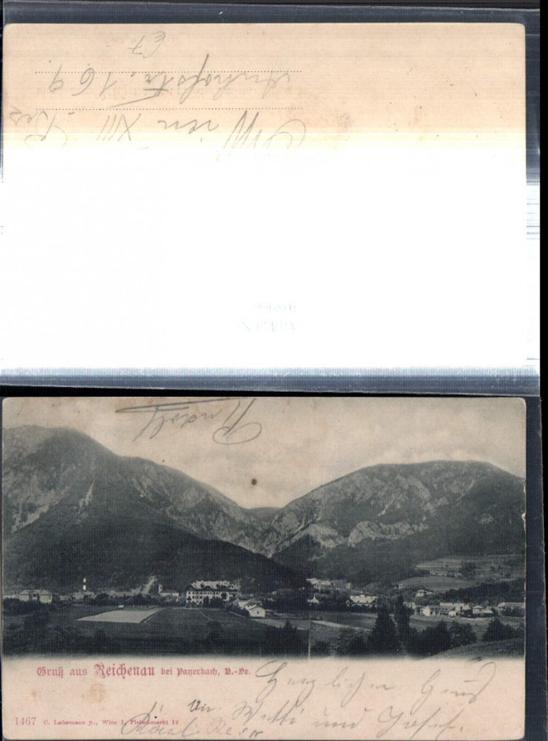 308966,Gruß aus Reichenau an d. Rax b. Payerbach Teilansicht Bergkulisse