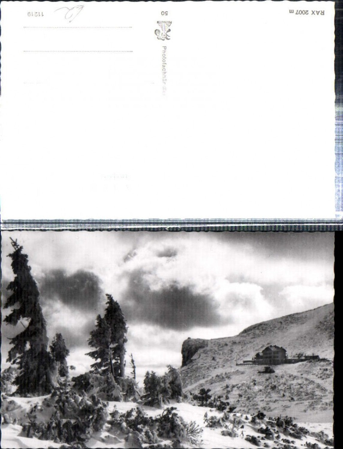 309168,Rax Blick zum Ottohaus Berghütte b. Reichenau Winterbild