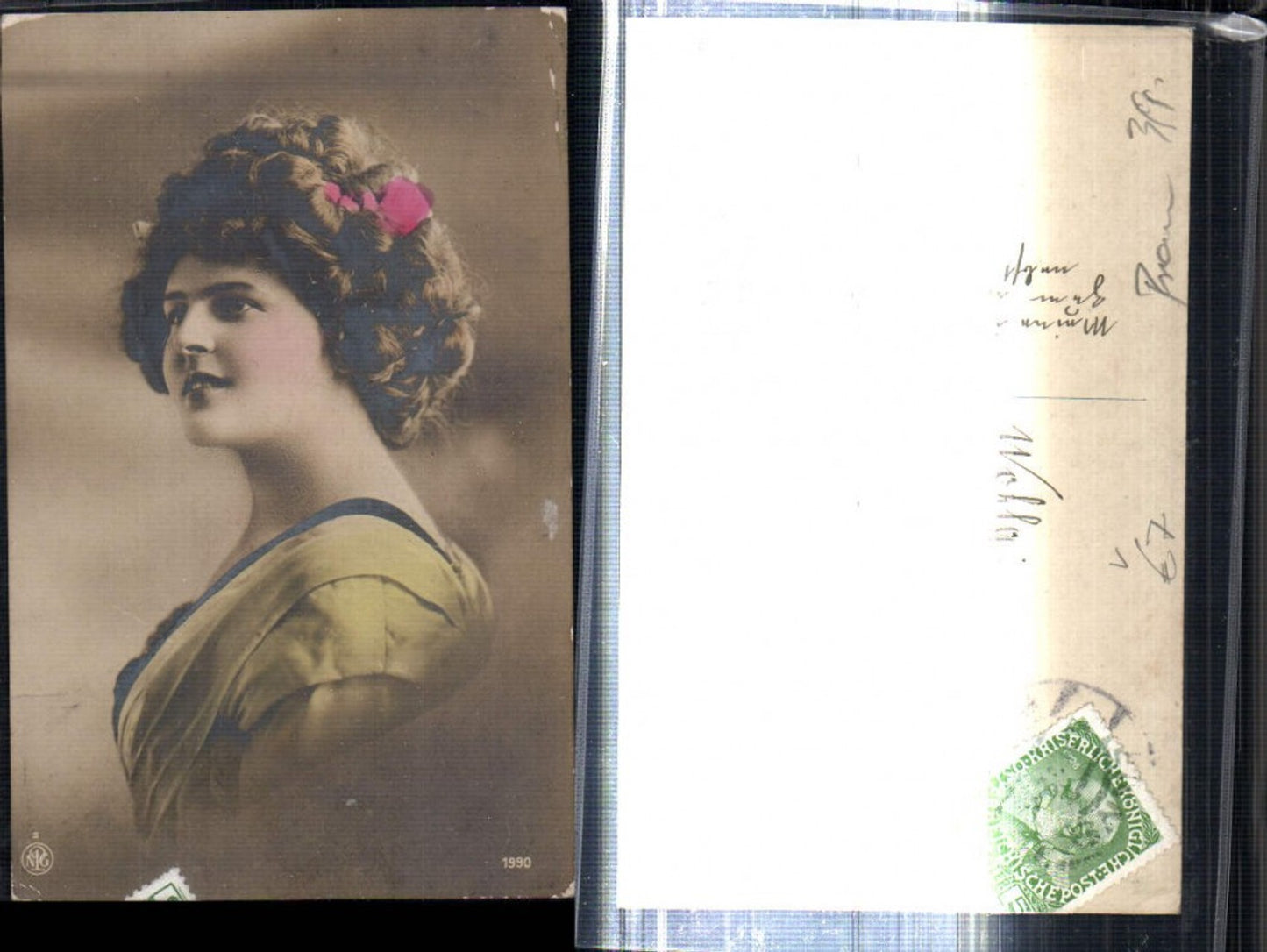 309270,Frau m. Haarschleife Seitenportrait pub NPG 1990
