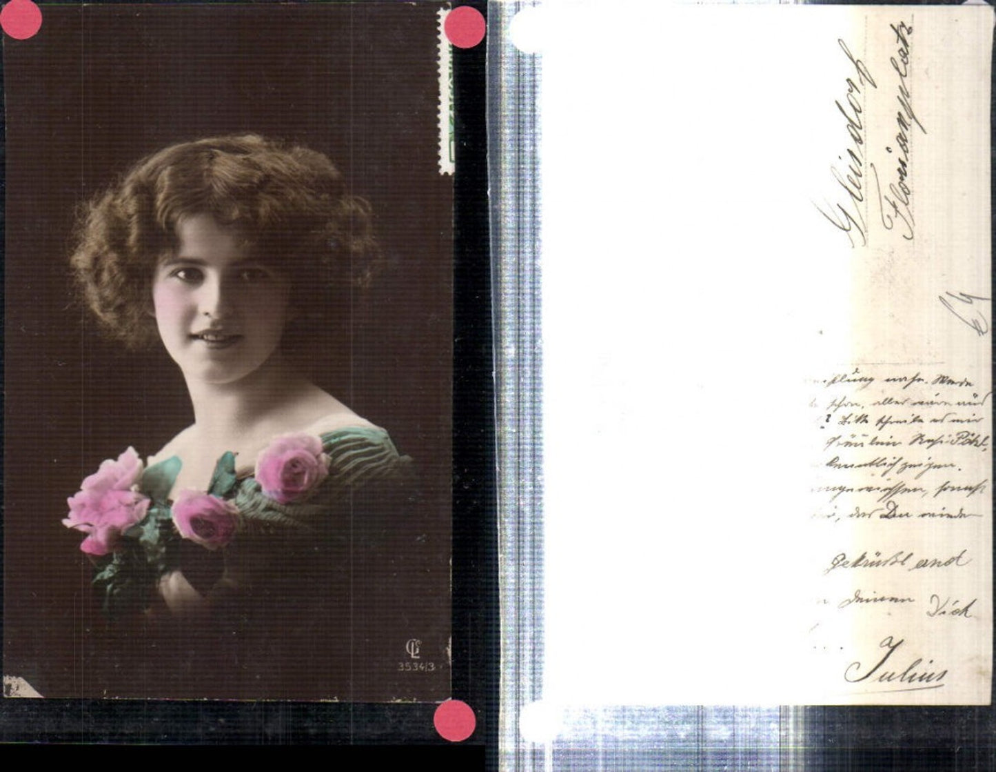 309275,Frau m. Rosenstola Rosen Portrait