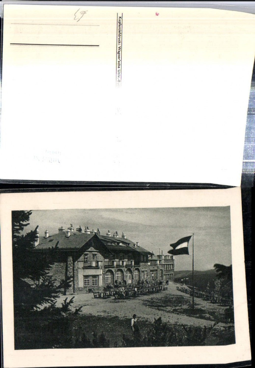 309397,Raxbahn Bergstation b. Reichenau Terrasse Fahnenmast