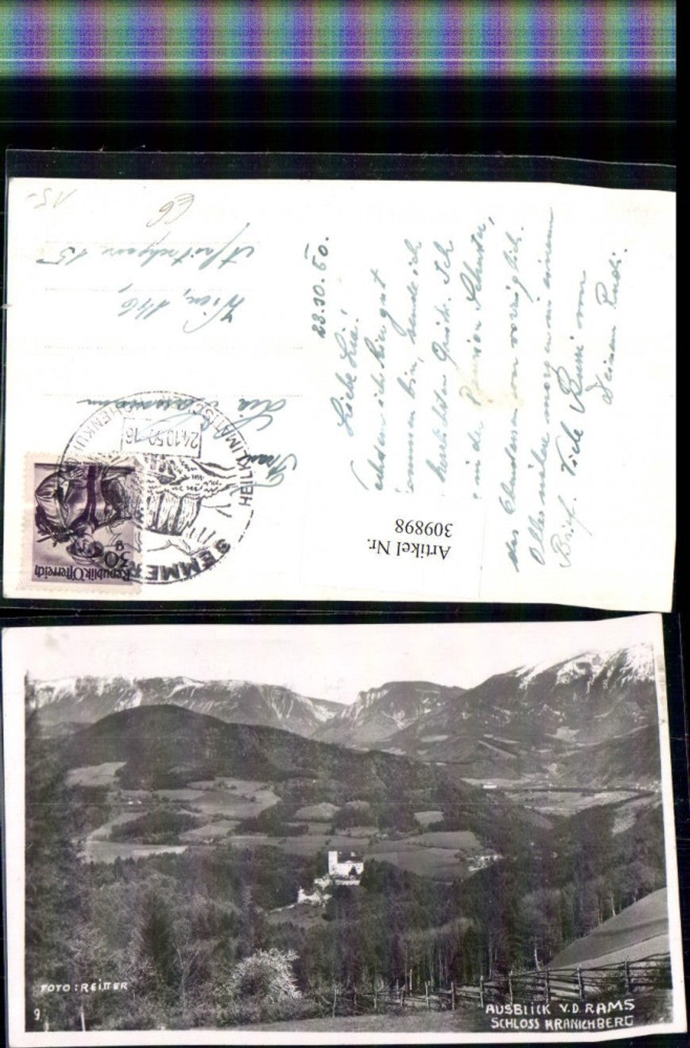 309898,Ausblick von d. Rams Schloss Burg Kranichberg b. Gloggnitz Bergkulisse