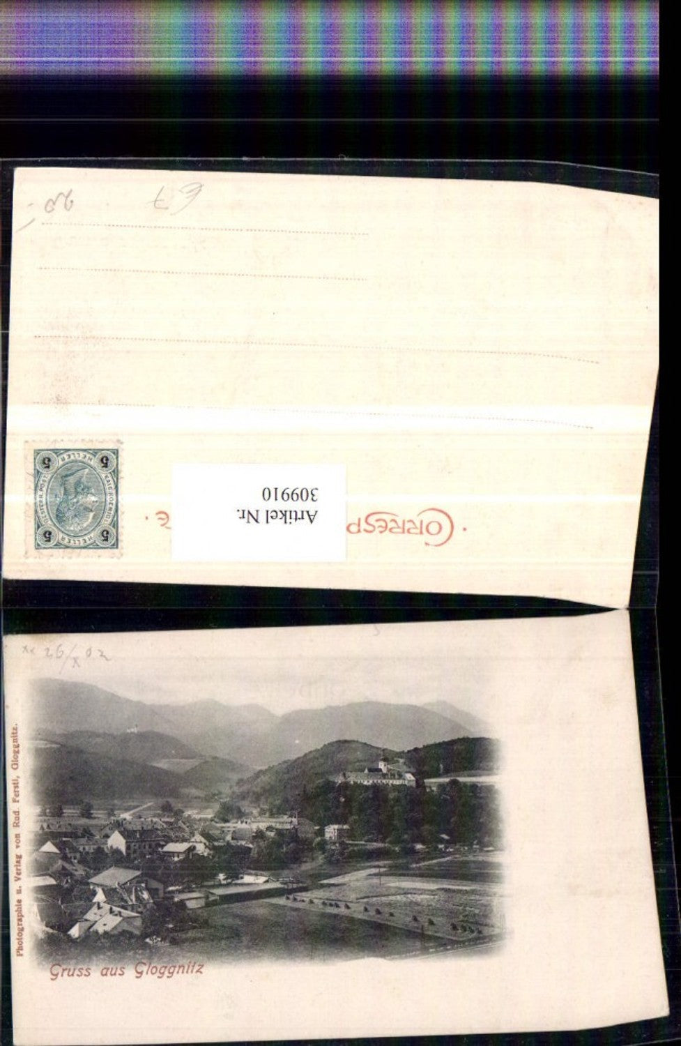 309910,Gruß aus Gloggnitz Teilansicht Bergkulisse