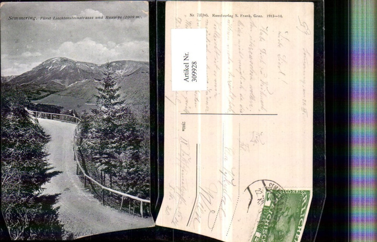 309928,Semmering Fürst Liechtensteinstraße m. Rax Bergkulisse