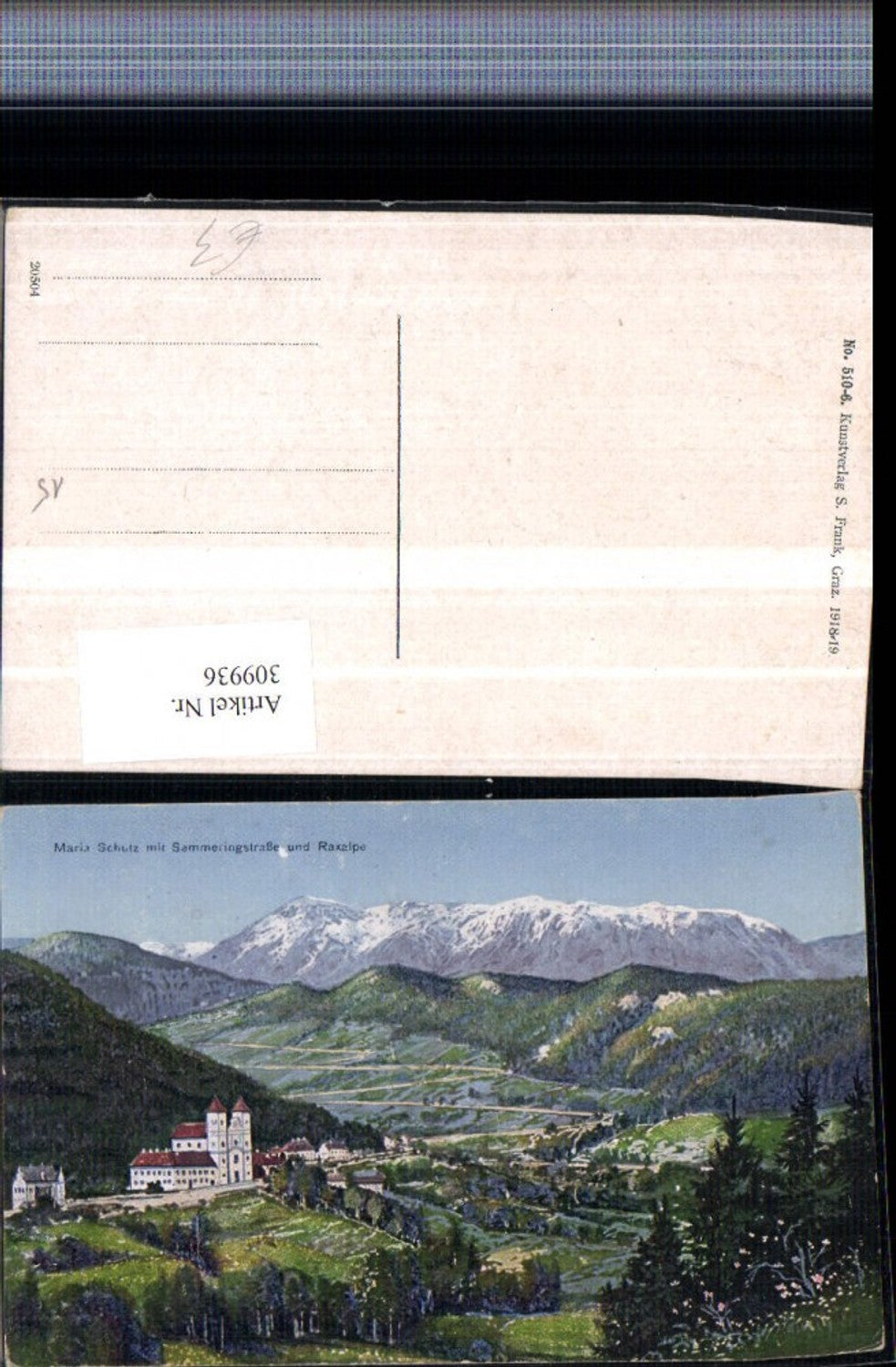 309936,Maria Schutz Kirche m. Semmeringstraße u. Raxalpe Bergkulisse
